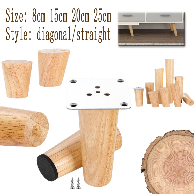 Adirondack Chair Wood - 4Pcs Wooden FurnituresFeet, Oblique & Straight