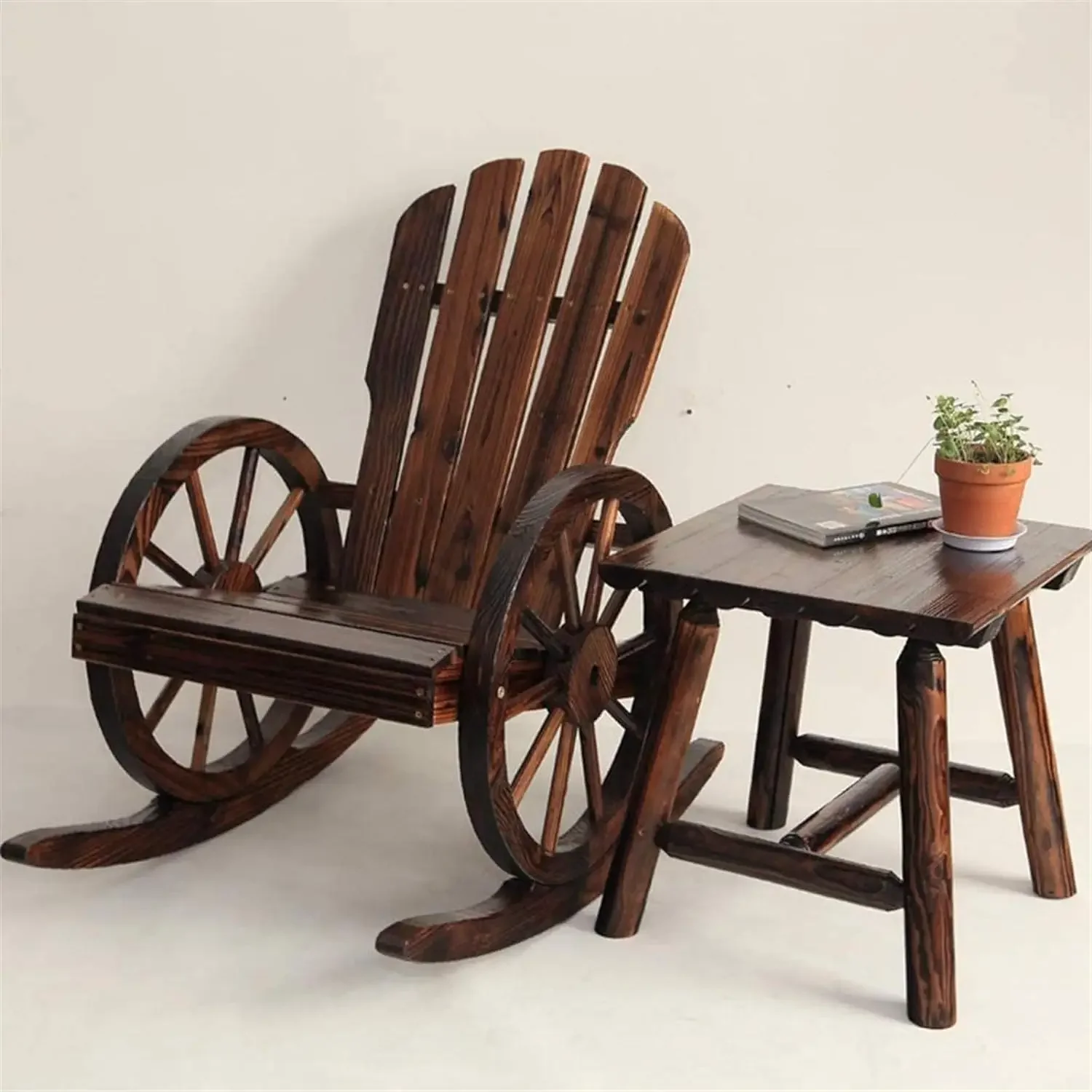 Adirondack Chair Wood - l Outdoor Solid Wood Adirondack Rocking