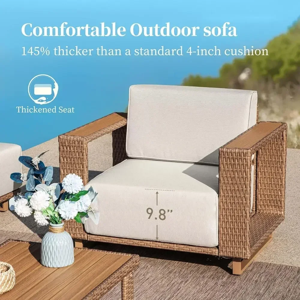 L-Shaped Outdoor Sectional Sof - Outdoor Furniture Yellow 评论和价格