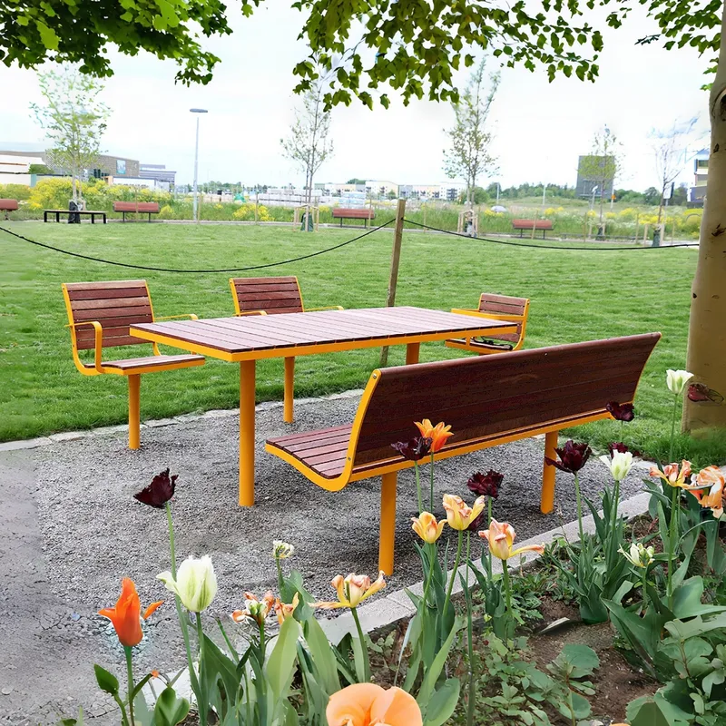 for Outdoor Park Table and Cha - Outdoor Furniture Yellow 评论和价格
