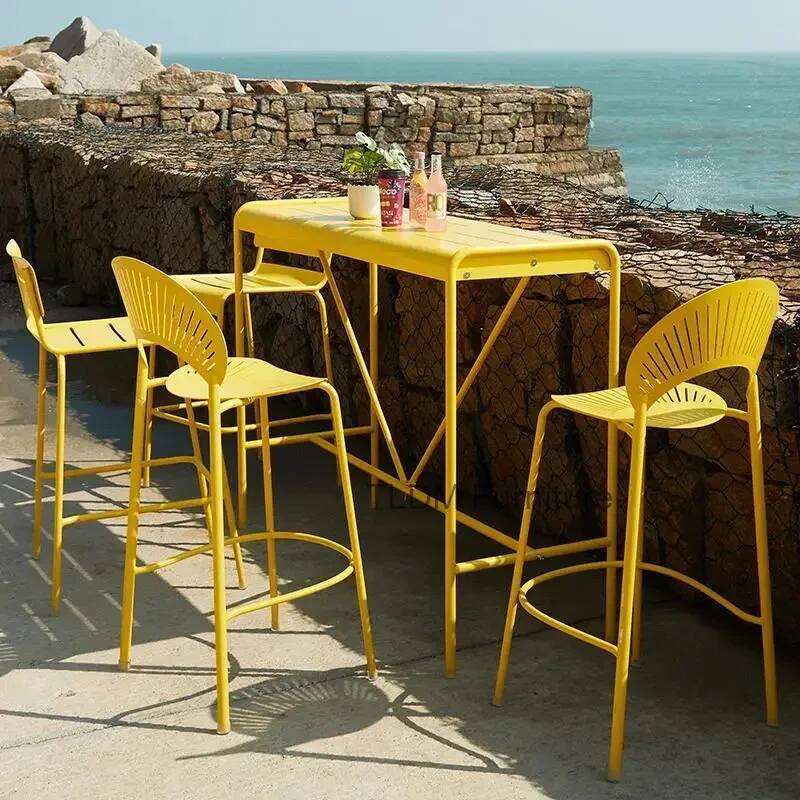 New Yellow Industrial Bar Stoo - Outdoor Furniture Yellow 评论和价格