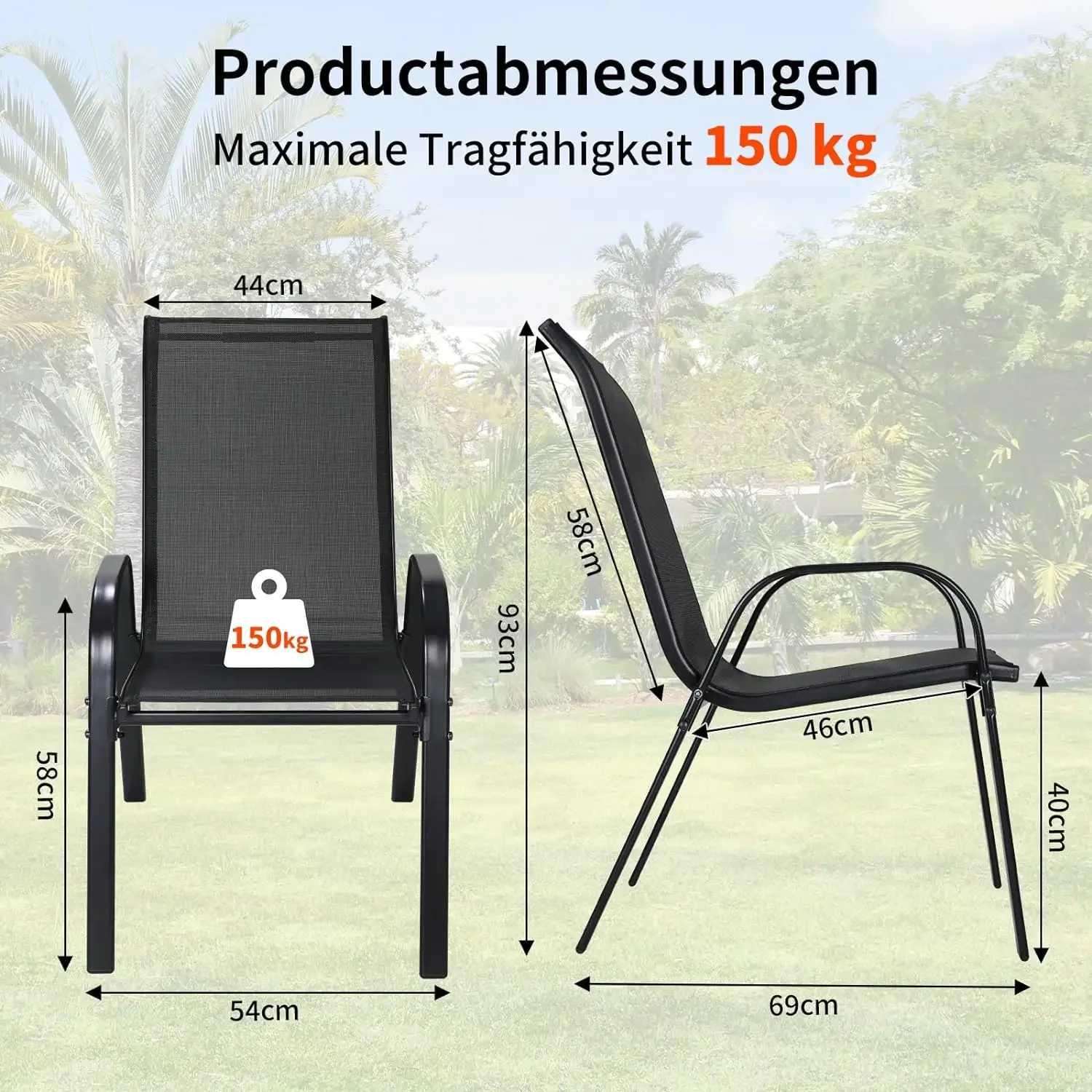 Metal Outdoor Chair Set Stacka - Outdoor Furniture On Sale 评论和价格
