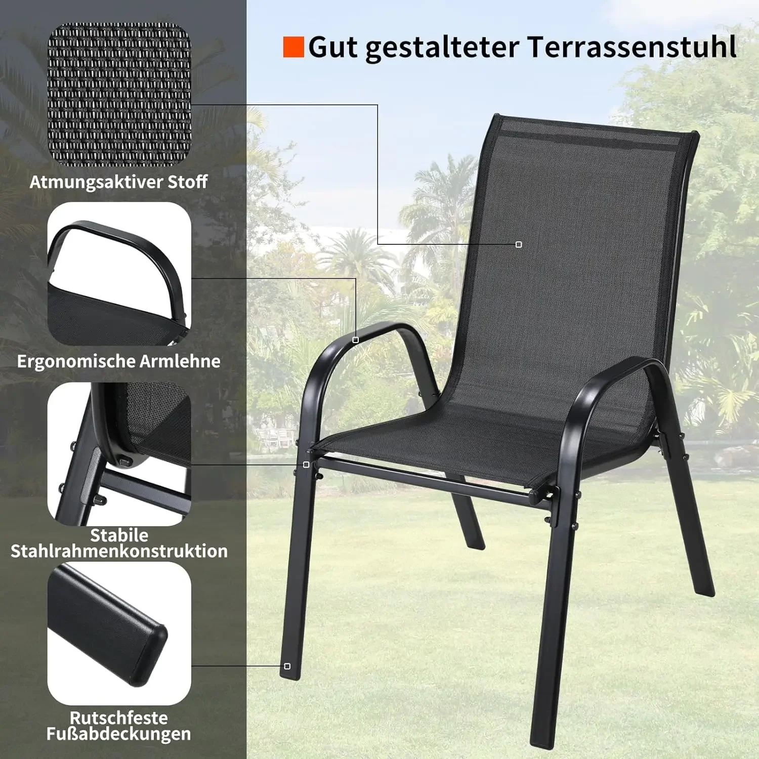 Metal Outdoor Chair Set Stacka - Outdoor Furniture On Sale 评论和价格