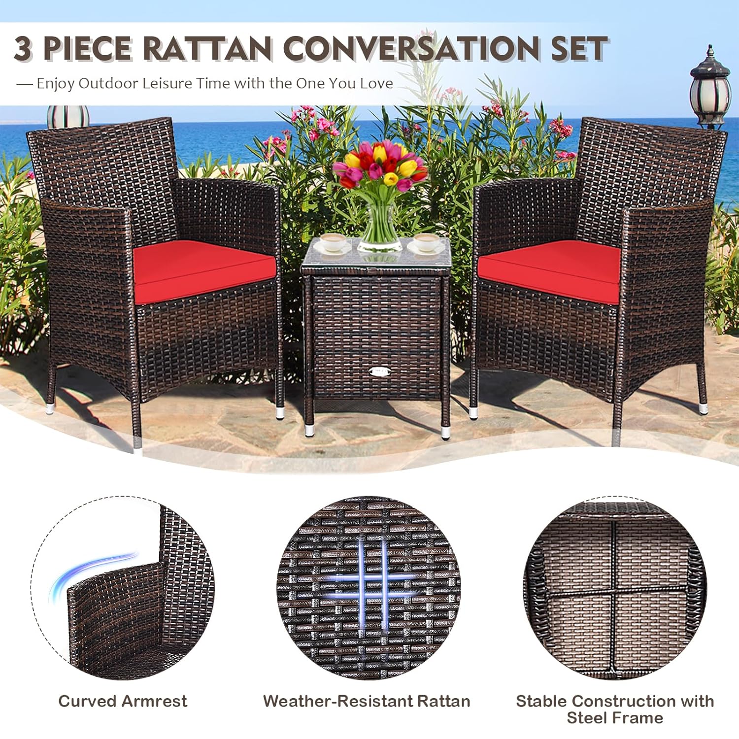 3 Piece Wicker Patio Furniture - Outdoor Furniture On Sale 评论和价格
