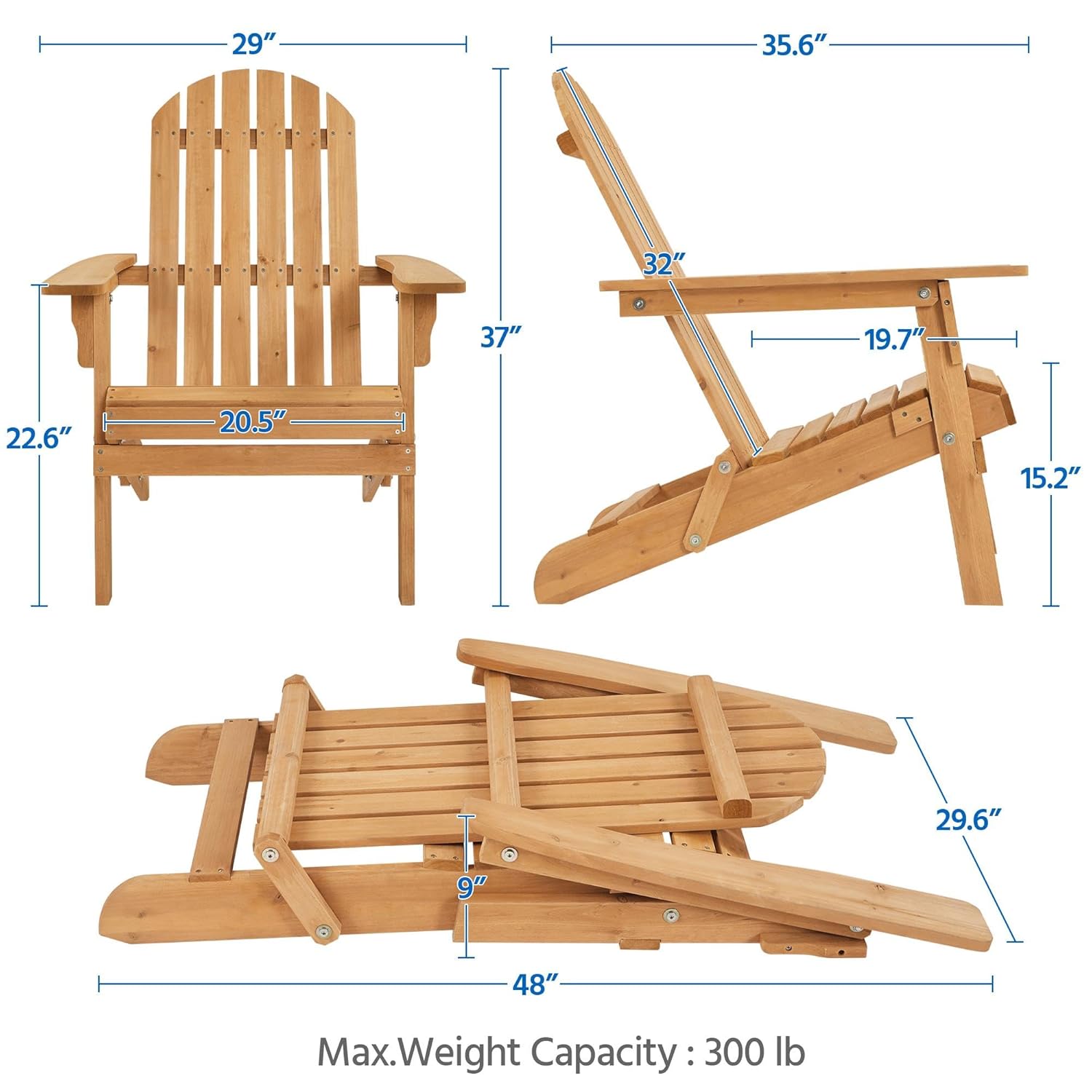 Folding Adirondack Chair Set o - Adirondack Chair Wood 评论和价格