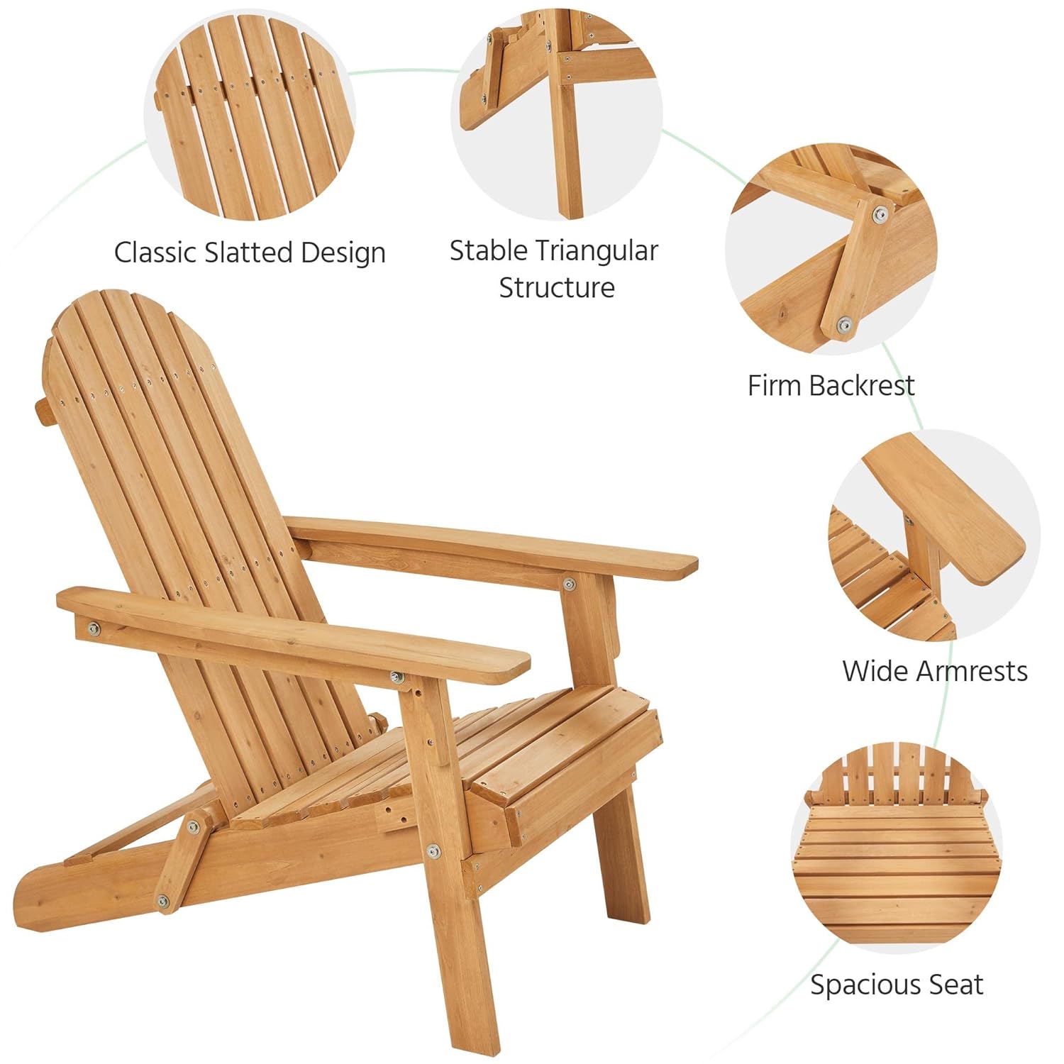 Folding Adirondack Chair Set o - Adirondack Chair Wood 评论和价格