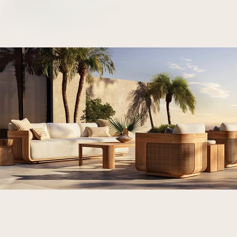 Outdoor Teak Sofa Set Garden F - Outdoor Furniture Teak 评论和价格