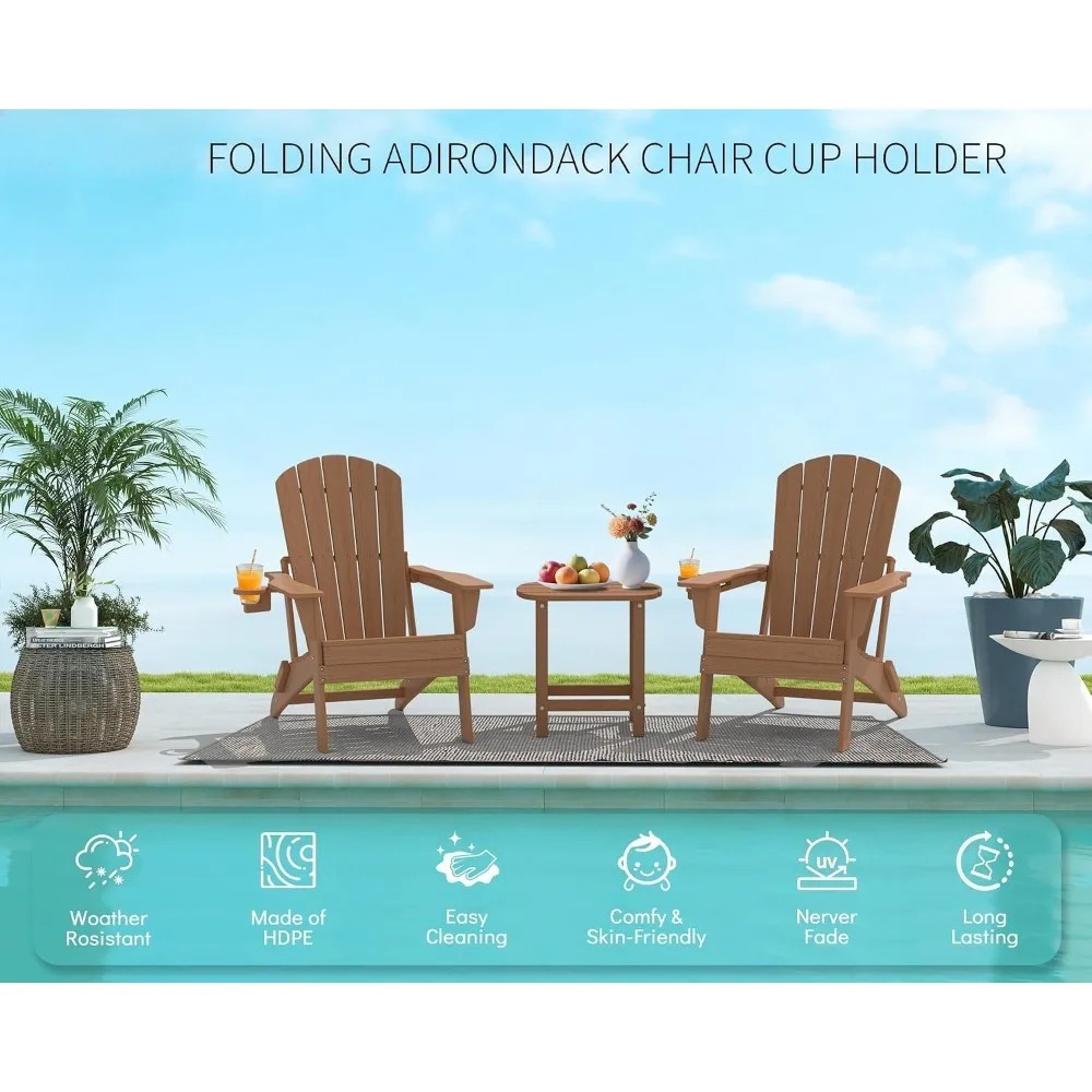 3-Piece Folding Adirondack Cha - Adirondack Chair Wood 评论和价格