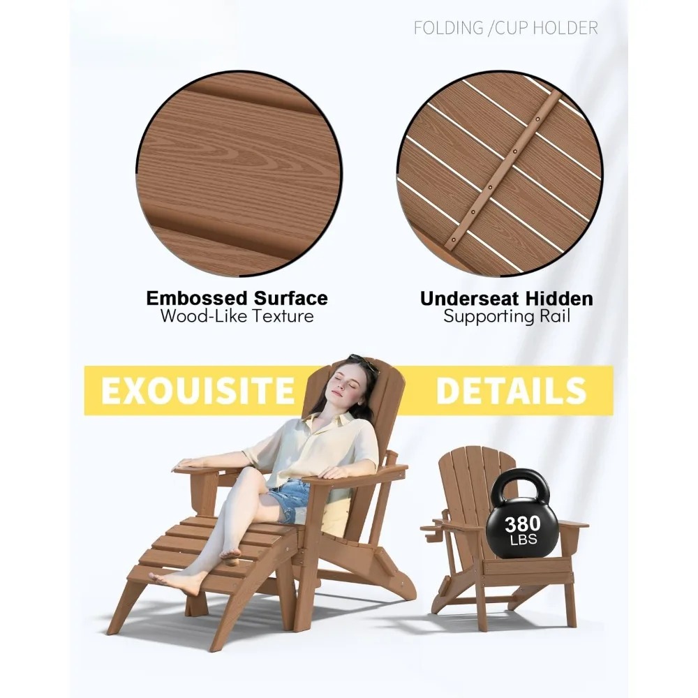 3-Piece Folding Adirondack Cha - Adirondack Chair Wood 评论和价格