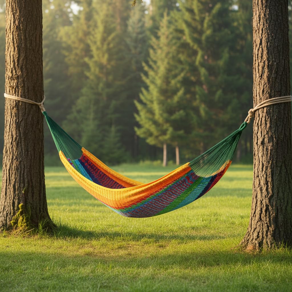 Green Red & Yellow Striped Dou - Outdoor Furniture Yellow 评论和价格