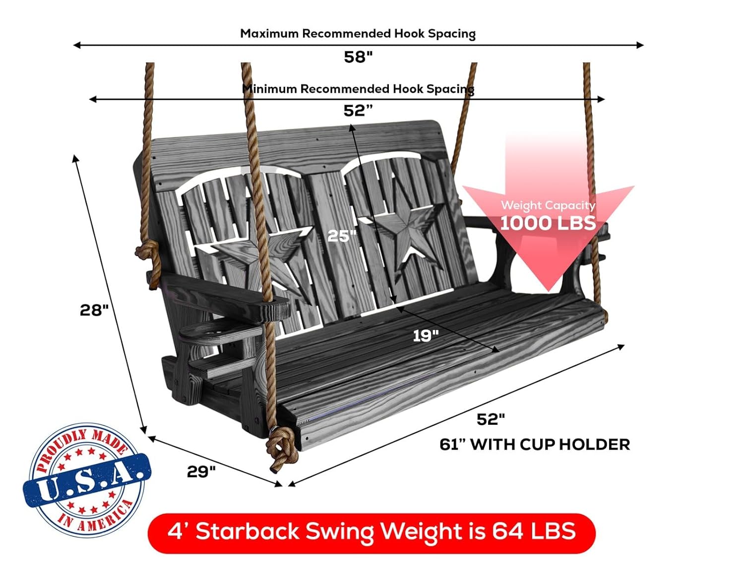 4ft Black Rope Porch Swing wit - Outdoor Furniture Yellow 评论和价格