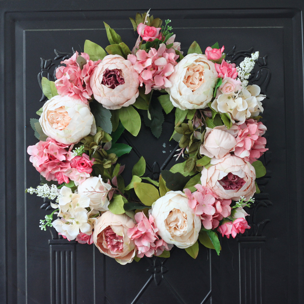Artificial Peony Wreath Garlan - Outdoor Furniture Sale 评论和价格