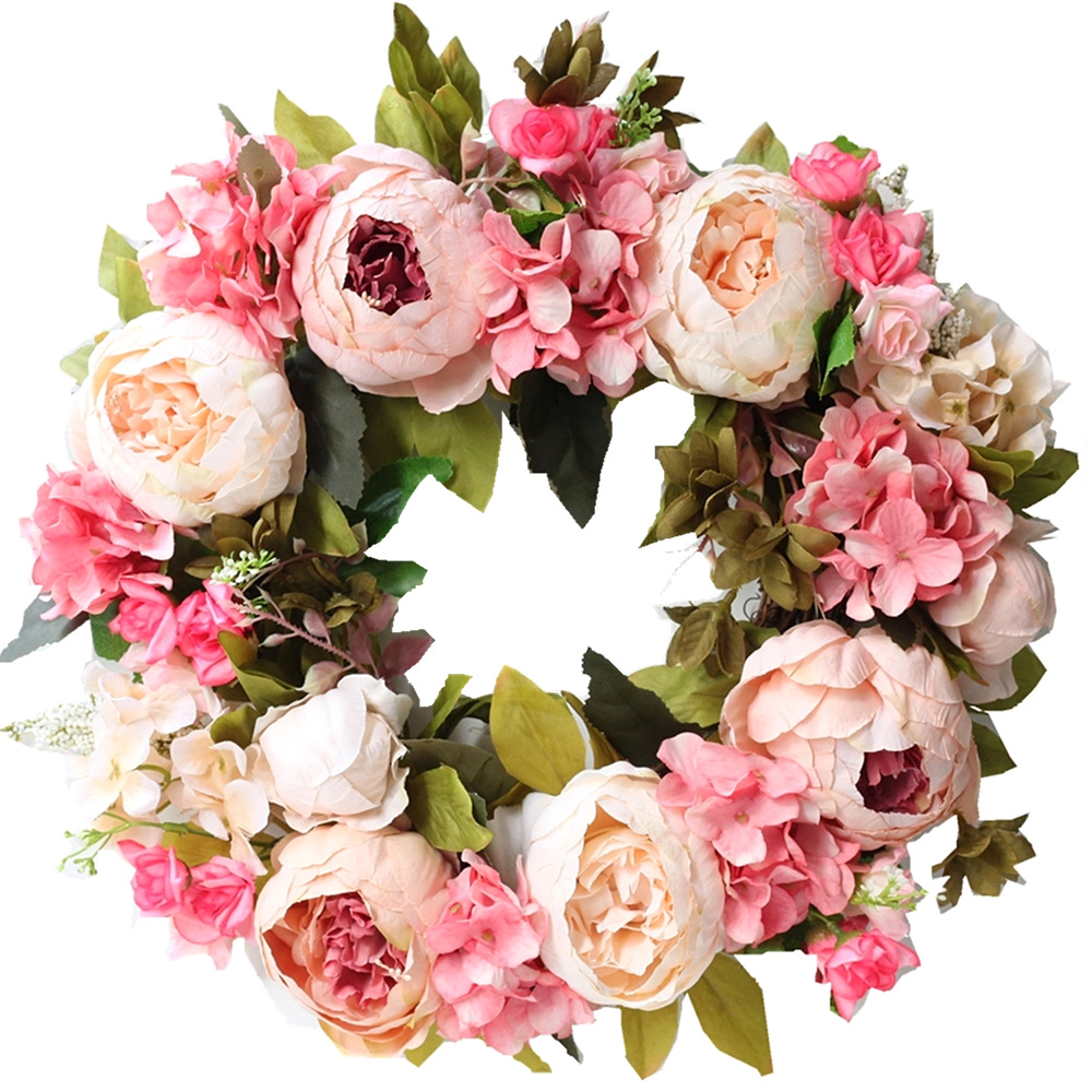 Artificial Peony Wreath Garlan - Outdoor Furniture Sale 评论和价格