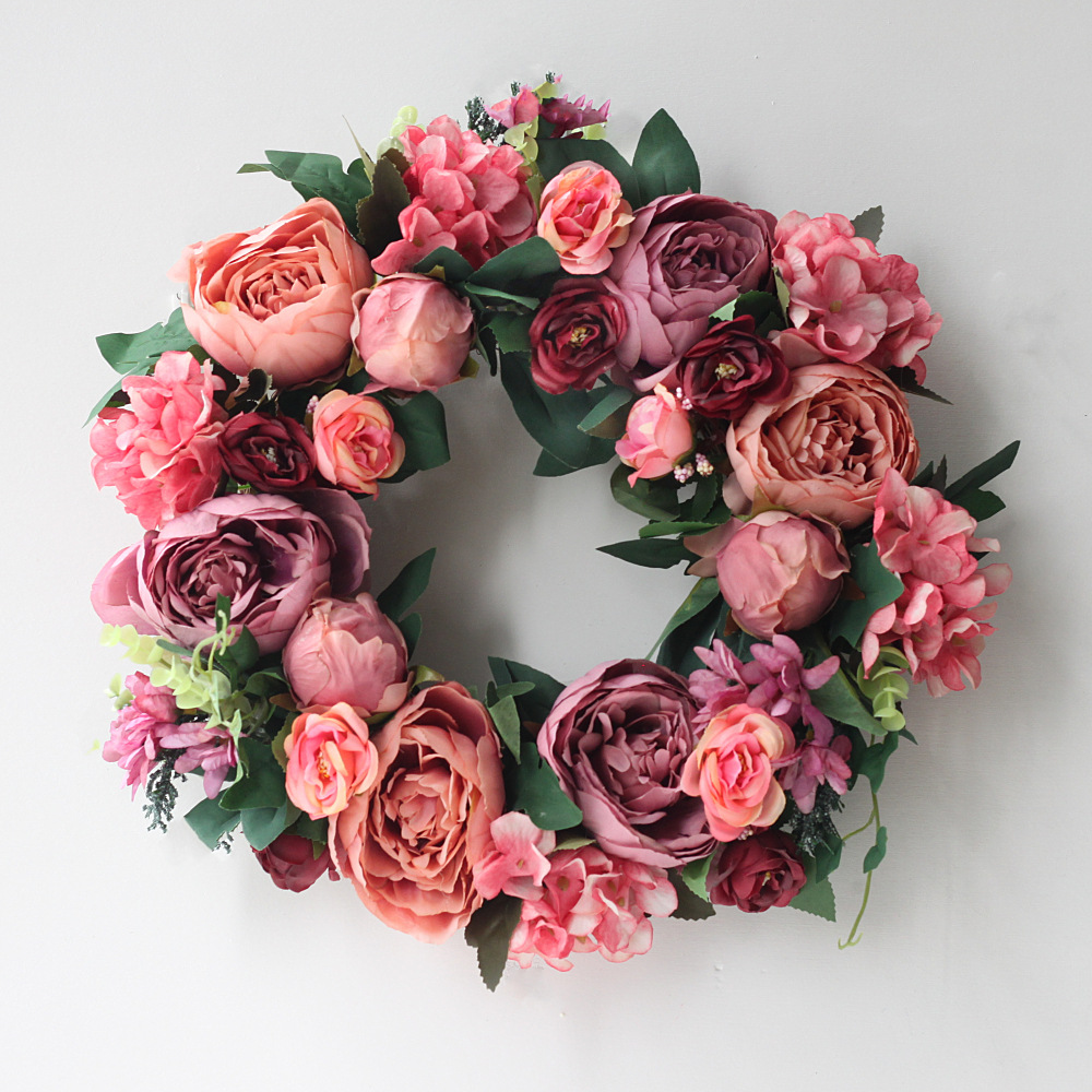 Artificial Peony Wreath Garlan - Outdoor Furniture Sale 评论和价格