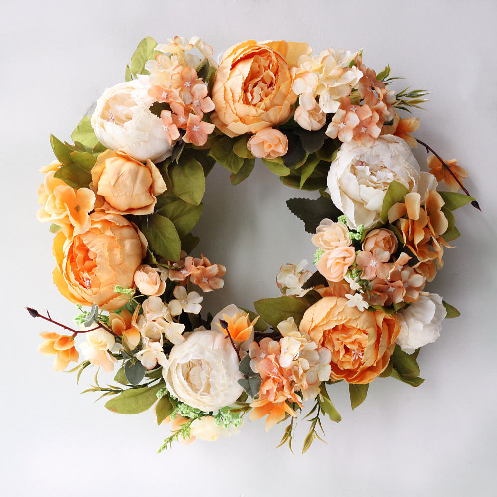 Artificial Peony Wreath Garlan - Outdoor Furniture Sale 评论和价格
