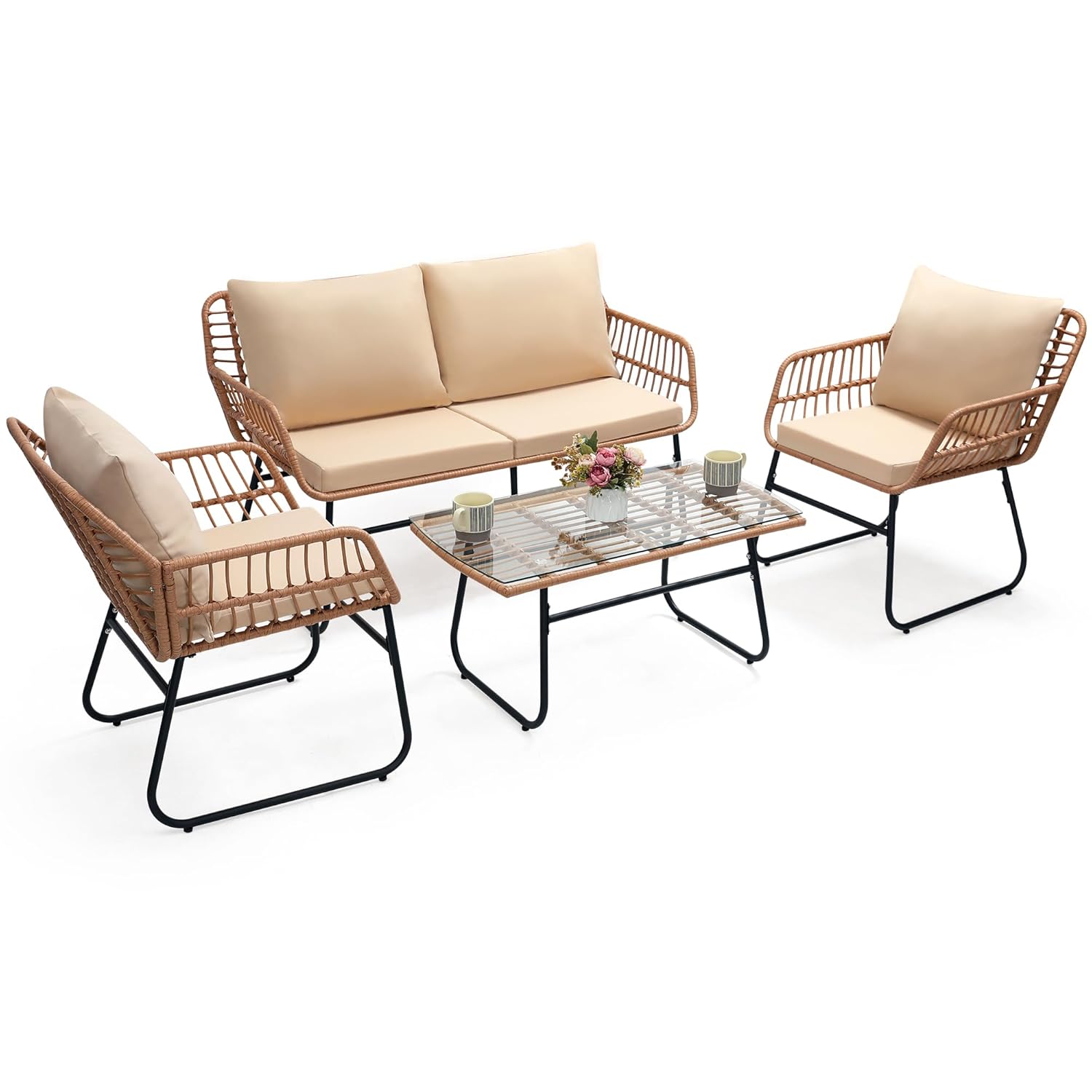 4 Piece Patio Bistro Outdoor F - Outdoor Furniture On Sale 评论和价格