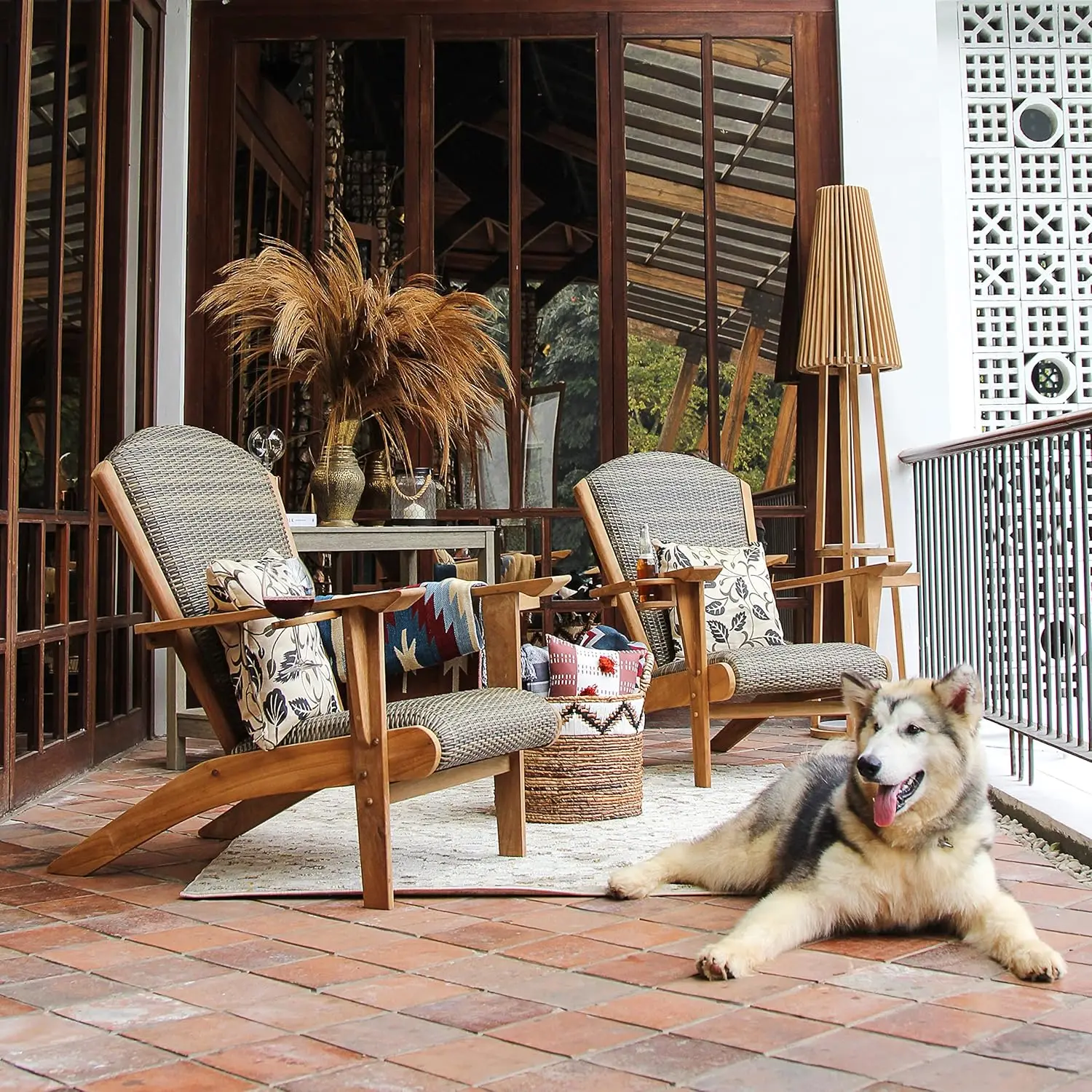 Auburn Padded Upholstered Outd - Adirondack Chair Wood 评论和价格