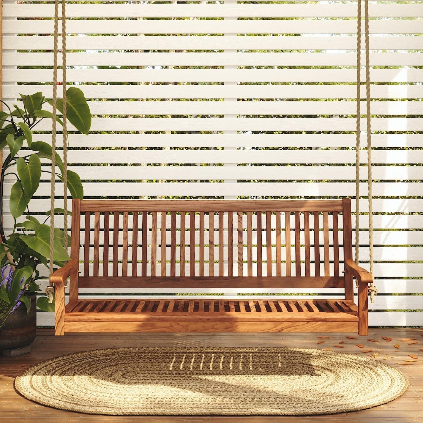 5ft Acacia Wood Porch Swing We - Outdoor Furniture Oil 评论和价格