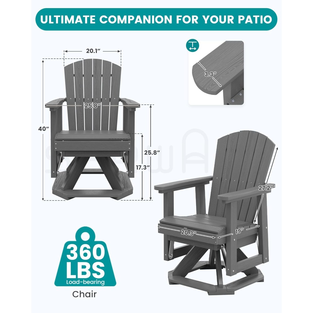 Adirondack Swivel Glider Chair - Adirondack Chair Wood 评论和价格