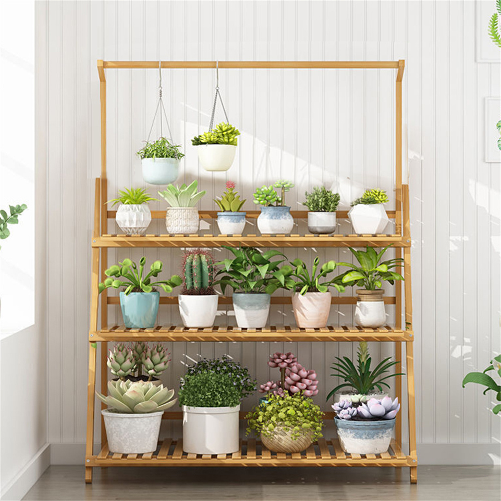 Folding Bamboo Plant Stand, Fl - Outdoor Furniture On Sale 评论和价格