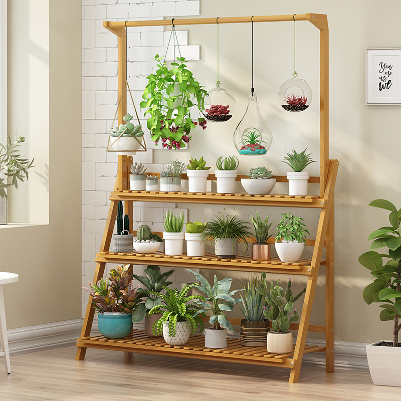 Folding Bamboo Plant Stand, Fl - Outdoor Furniture On Sale 评论和价格