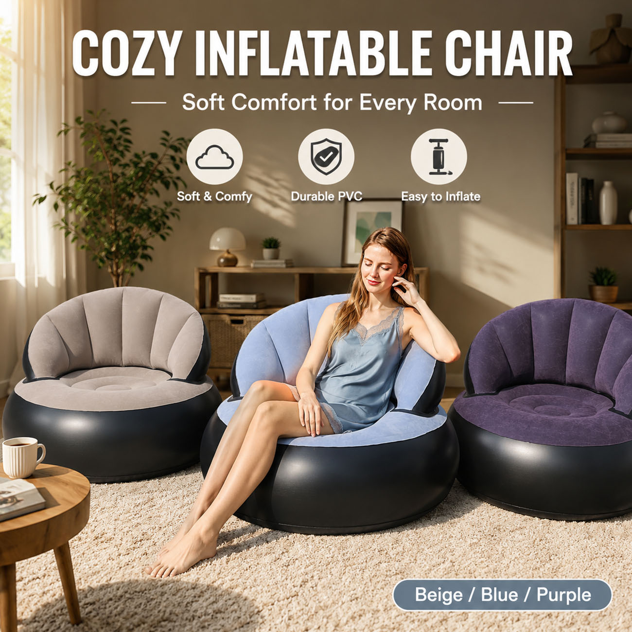 Inflatable Chair for Adults, F - Outdoor Furniture Lounge Chair 评论和价格